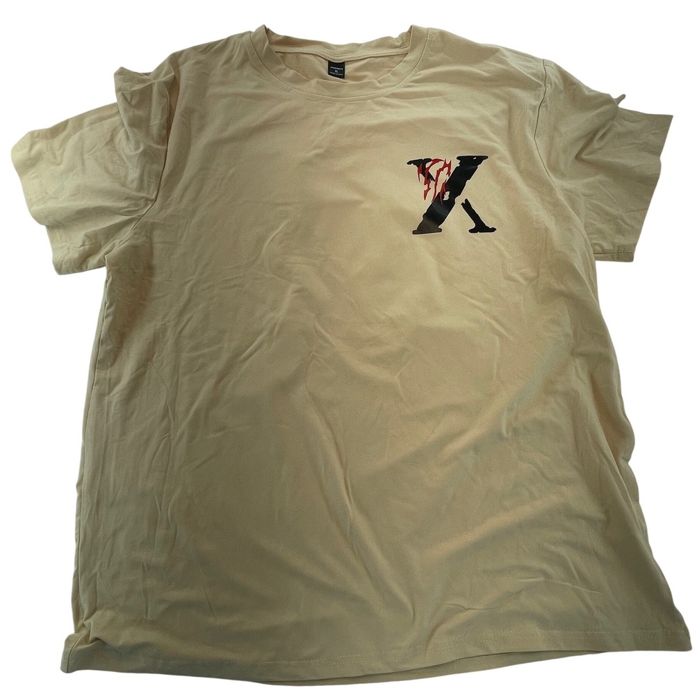 2 for 1 MANFINITY Graphic Print Crew Neck T-Shirts Men's XL Tan/Bro Short Sleeve - Picture 3 of 9